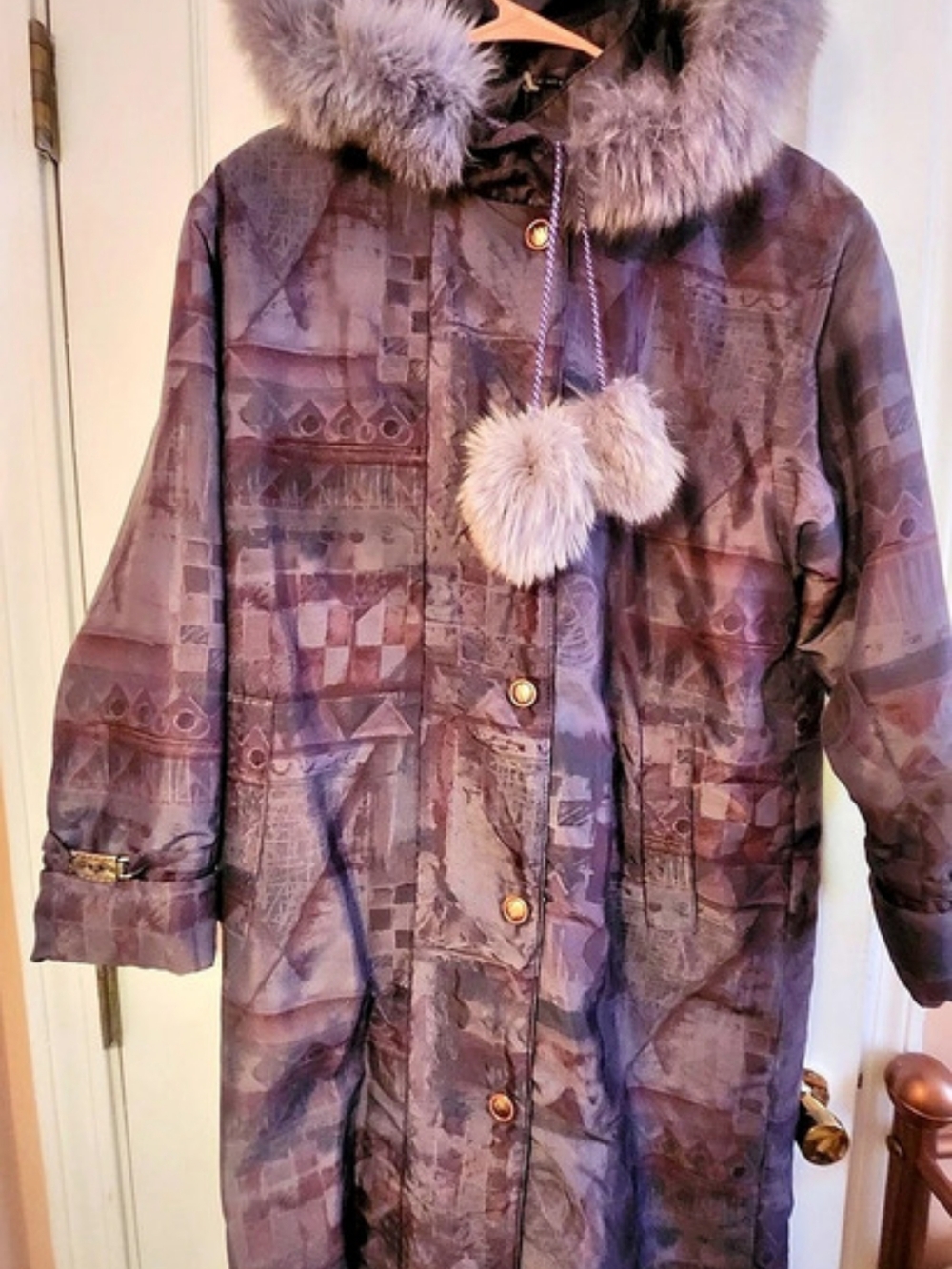 Junior Gallery Purple Geometric Puffer Coat CANADA 🇨🇦 💜 Made And Purchased
